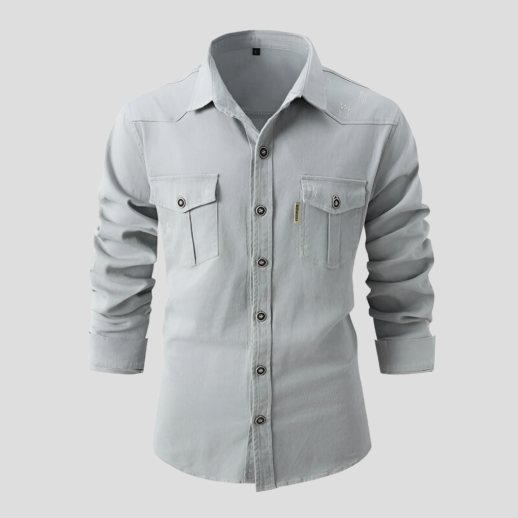 Timeless men's fashion: classic button-down shirt. Versatile long sleeve top for everyday casual and formal style.