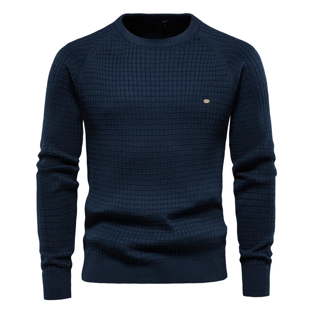 Man enjoying a walk in a warm, comfortable Felix men's jumper. Essential winter fashion menswear pullover.