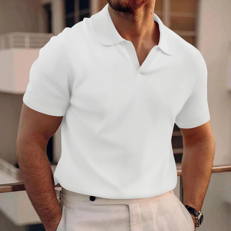 Men's classic fit short-sleeve polo shirt. Ideal for everyday casual wear & summer fashion. Comfortable menswear staple.