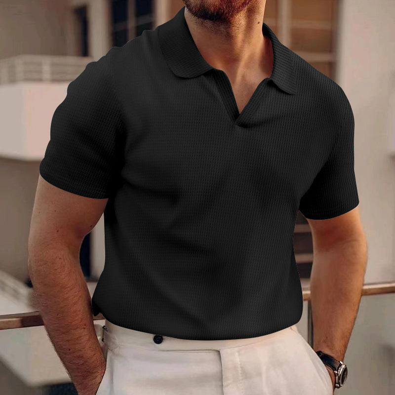 Men's short-sleeve polo shirt with classic fit, suitable for casual everyday style & summer fashion. Comfortable.