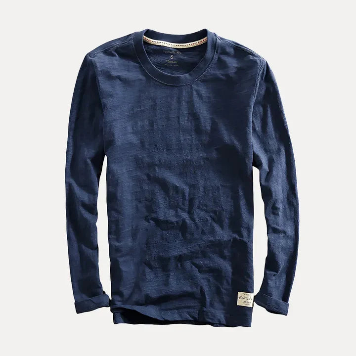 Men's classic long sleeve crew neck top, a comfortable and stylish pullover for various casual outfits.