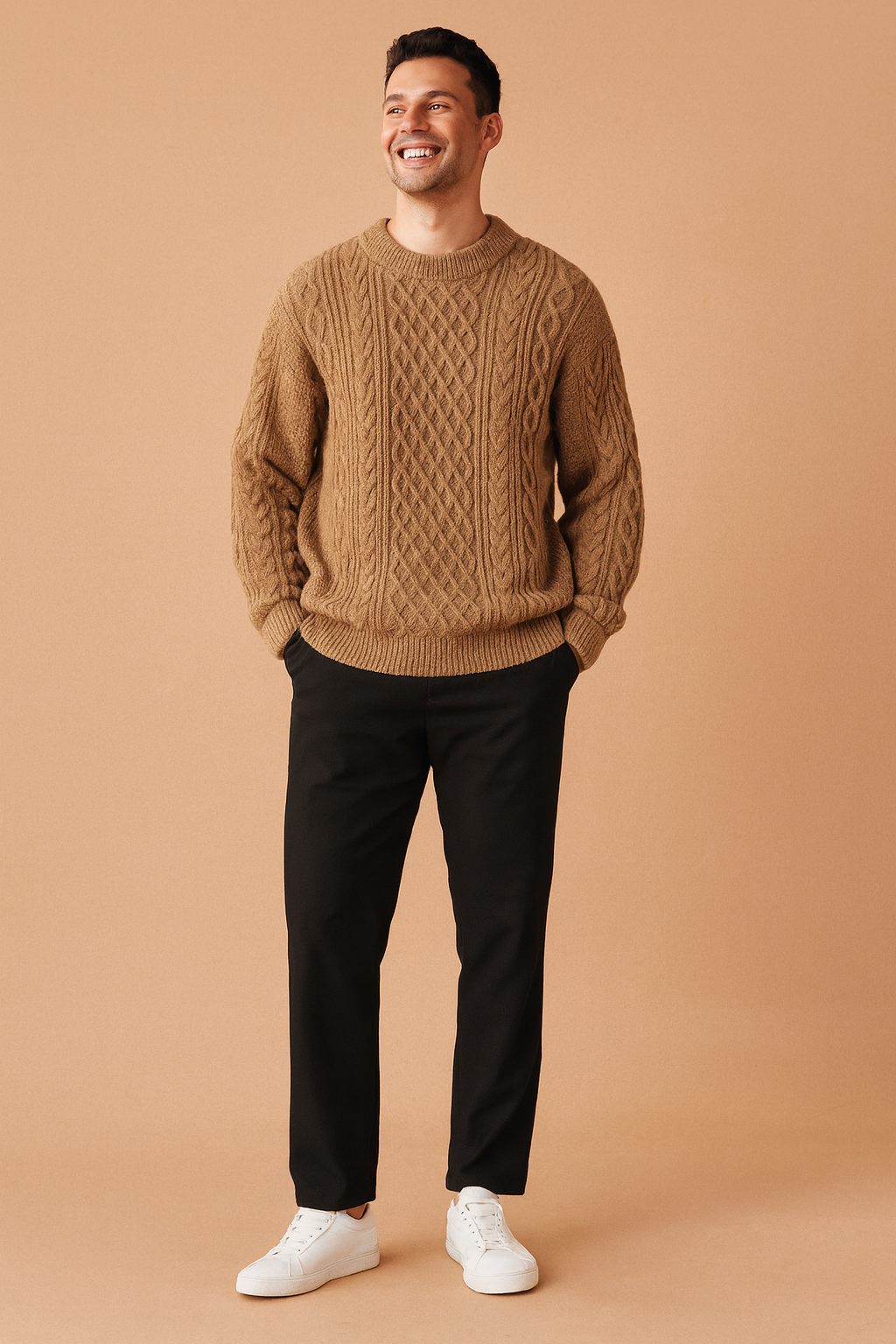 Classic men's long sleeve sweater, a versatile knitwear piece for comfort, style & everyday fashion.