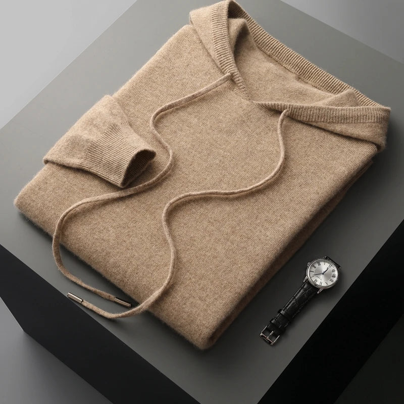 Comfortable men's classic hoodie. Simple style pullover for everyday wear, offering warmth and ease.