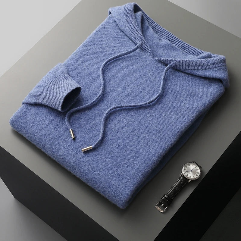 Stylish men's classic pullover. Essential long sleeve hoodie for versatile casual wear and layering.