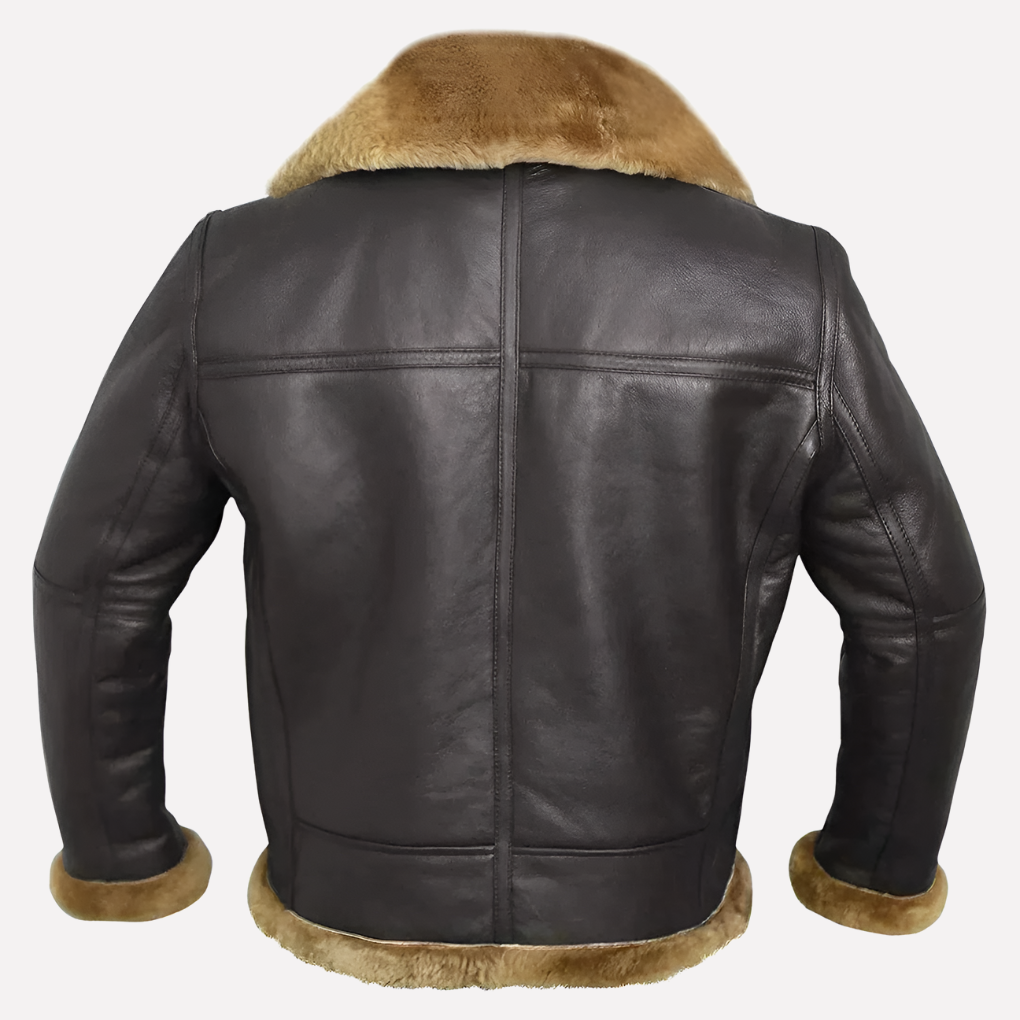 Stylish men's classic shearling-style winter jacket. Comfortable, warm outerwear for autumn & cold weather fashion.