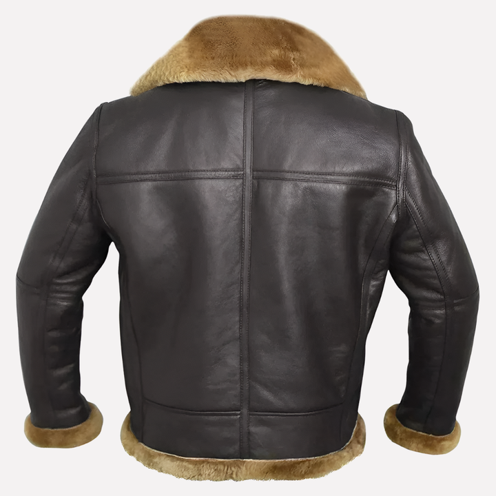 Stylish men's classic shearling-style winter jacket. Comfortable, warm outerwear for autumn & cold weather fashion.