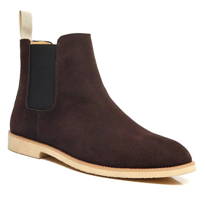 Men's classic slip-on Chelsea ankle boots in black leather, perfect for versatile everyday casual and dress wear.