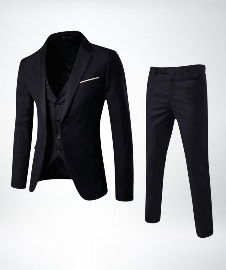 Elegant men's three-piece suit, Lucas, ideal wedding attire & special occasion formal wear.