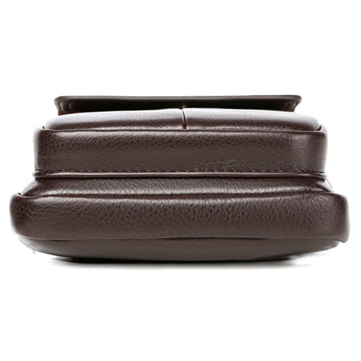 Stylish men's PU leather shoulder bag with an adjustable strap, ideal for compact carry.