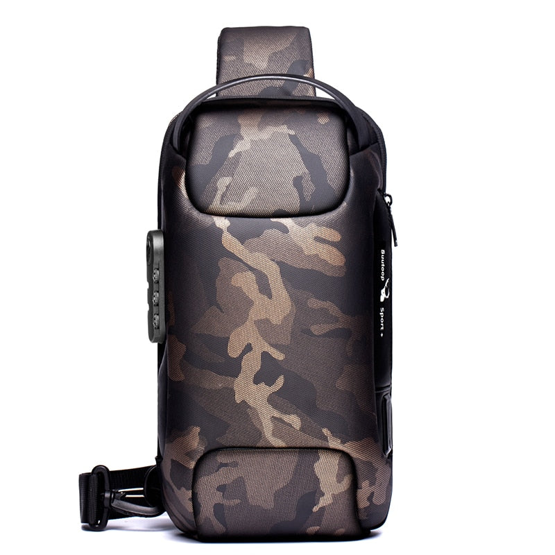 Stylish men's crossbody messenger bag for daily carry, compact, water-resistant & anti-theft.