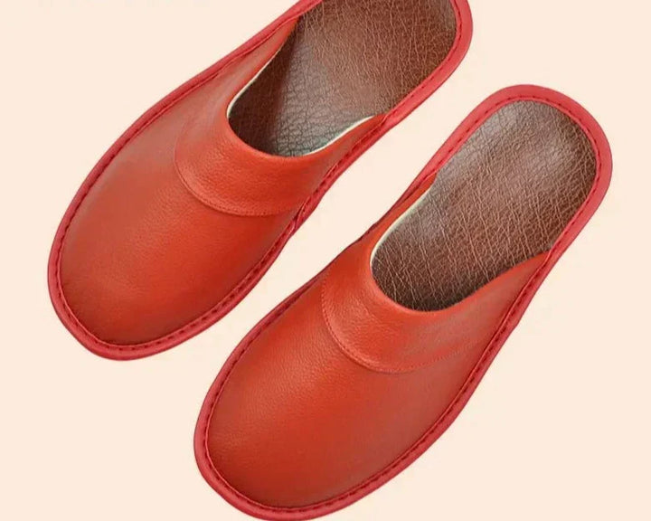 Lucas men's leather house slippers with soft lining, ultimate comfort for indoor use.