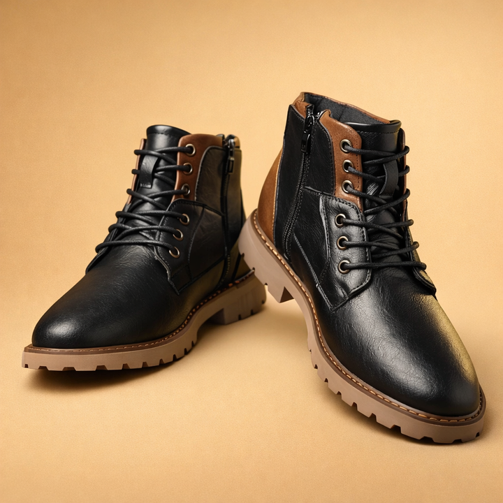 Versatile men's zipper ankle boots, ideal for smart casual or business attire, offering a sleek, polished style.