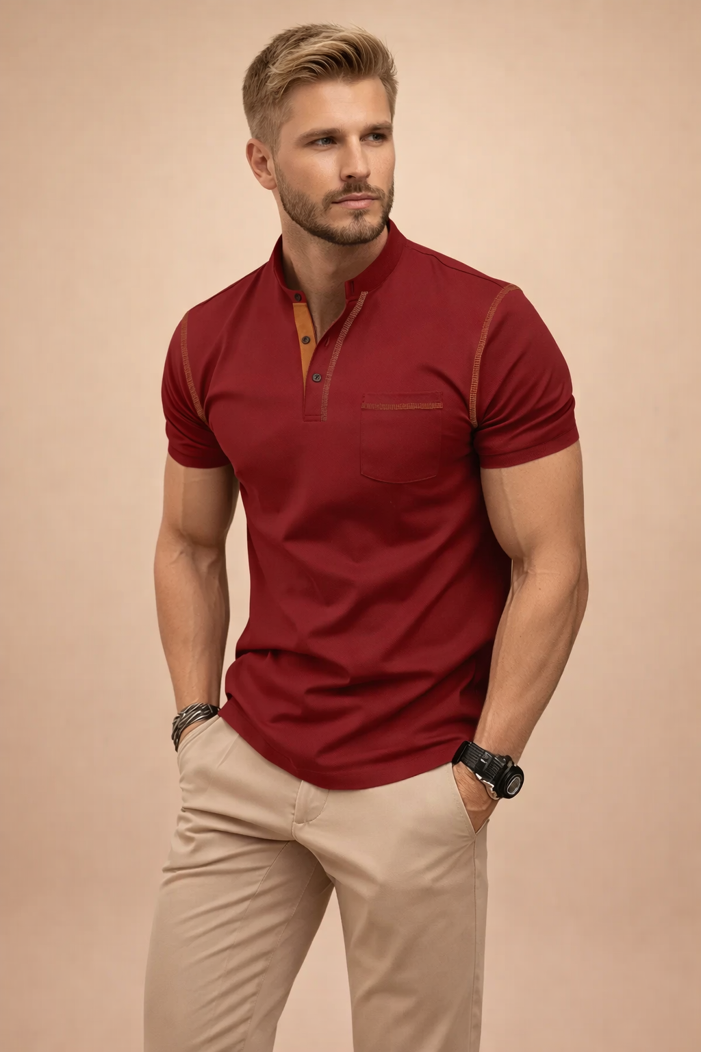 Versatile men's collared polo shirt, perfect for office wear, smart casual events, or comfortable everyday style.