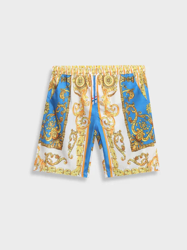 Versatile men's elegant summer set, Italian Baroque style, ideal for casual & vacation wear.