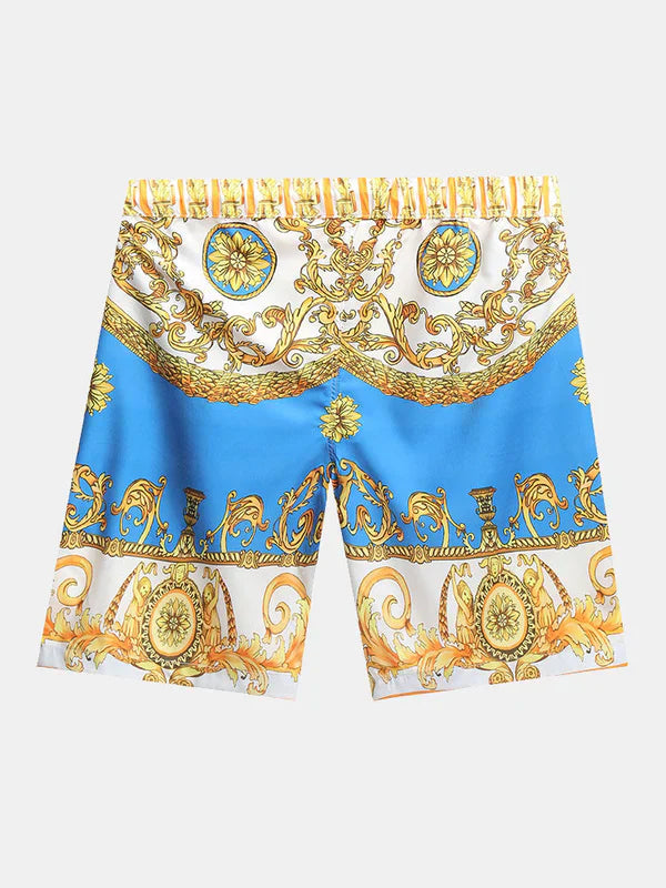Unique men's elegant Baroque style summer outfit set, bringing sophistication to men's fashion.