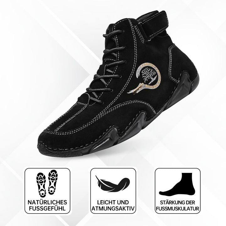 Men's ergonomic waterproof comfort ankle boots with foot support & non-slip grip.
