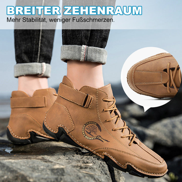 Comfortable men's walking ankle boots, ergonomic design for healthy feet & waterproof protection.