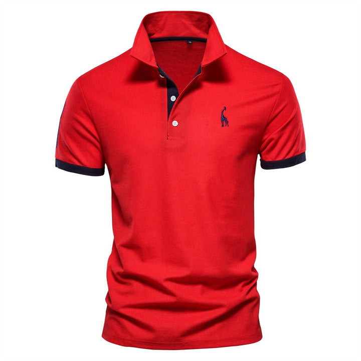 Modern fit men's casual polo shirt, a stylish and essential short sleeve top for contemporary fashion.