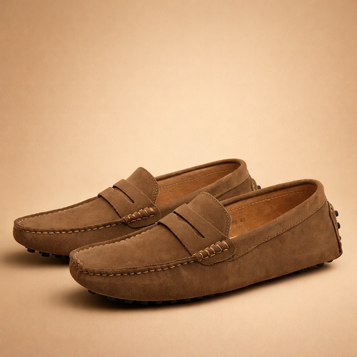 Men's Italian style slip-on loafers. Comfortable casual footwear, perfect for stylish everyday wear.