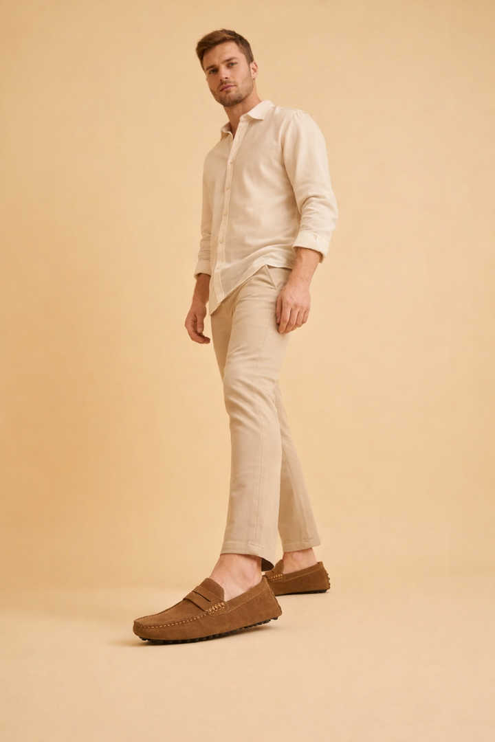 Versatile men's Italian style loafers. Stylish slip-on casual shoes for comfort, travel, and sophisticated wear.