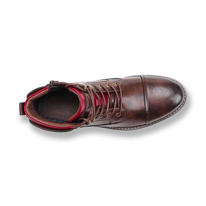 Men's lace-up ankle cowboy boots with jeans. Rugged western work & casual style, ideal men's fashion.