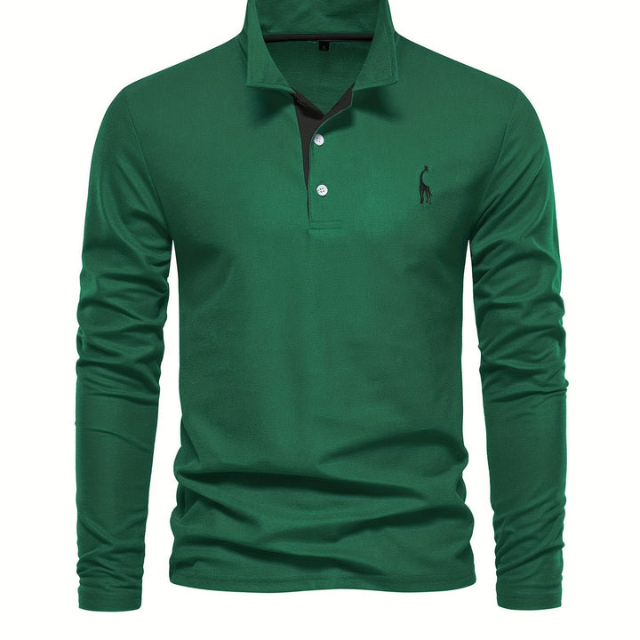 Ultra-comfortable men's long sleeve polo, an essential versatile shirt for casual everyday style.
