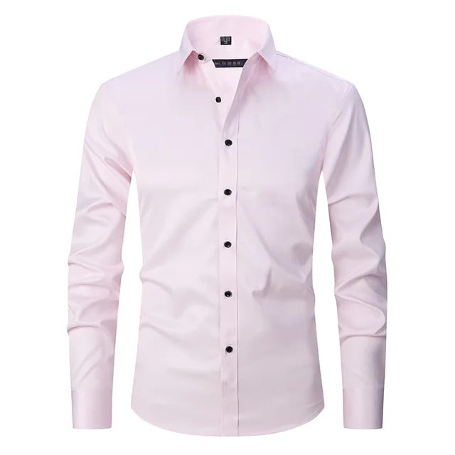 Noah men's wrinkle-free stretch shirt. Slim fit, long sleeve comfort for easy care business casual & dress.