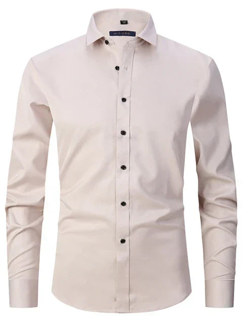 Comfortable men's stretch long sleeve shirt. Wrinkle-free fabric, slim fit, perfect for all-day wear.