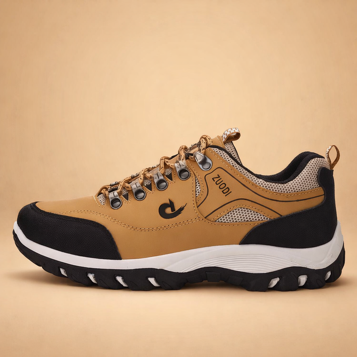 Cushioned men's hiking sneakers, providing superior arch support & all-day comfort for active outdoor adventures.