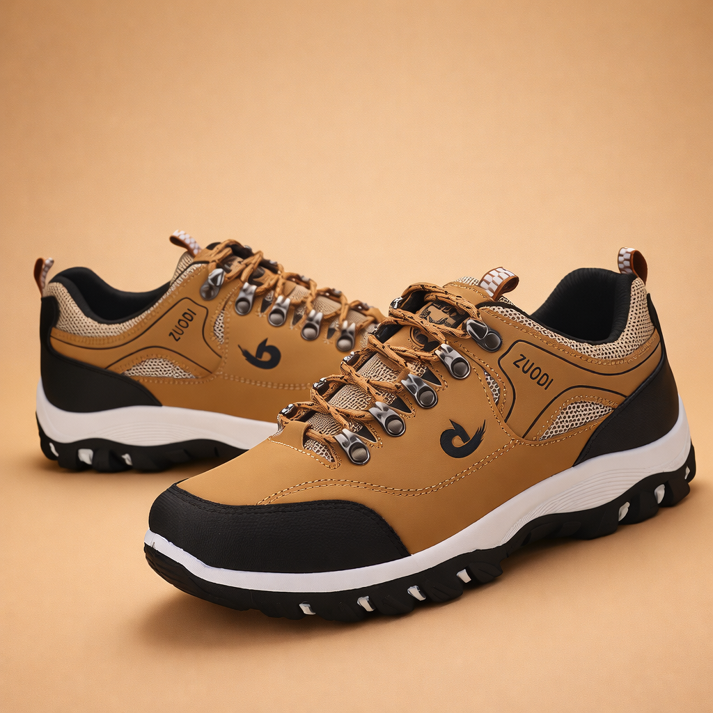 Durable men's orthopedic footwear, ideal for hiking, walking, and casual outdoor activities; stable & supportive.