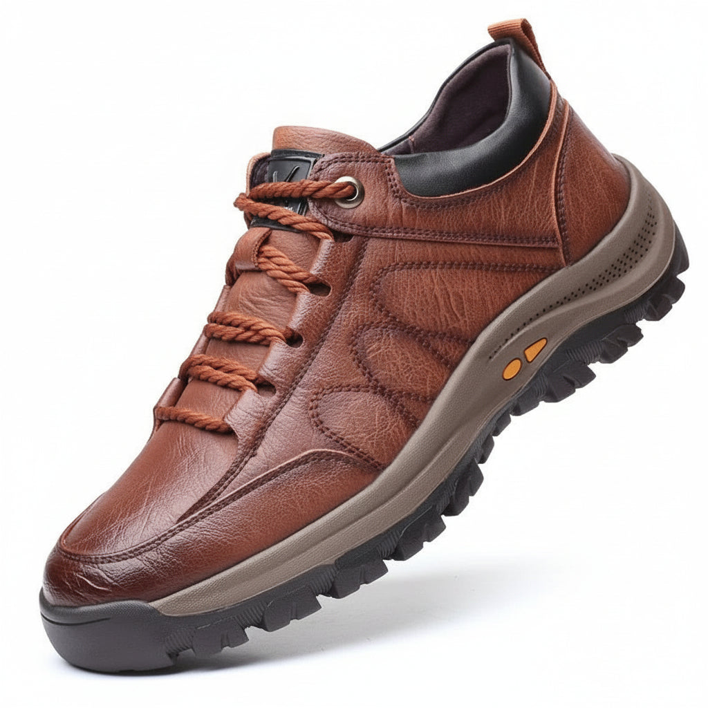 Casual men's waterproof walking shoes, orthopedic arch support, ideal for daily wear & active outdoor comfort.