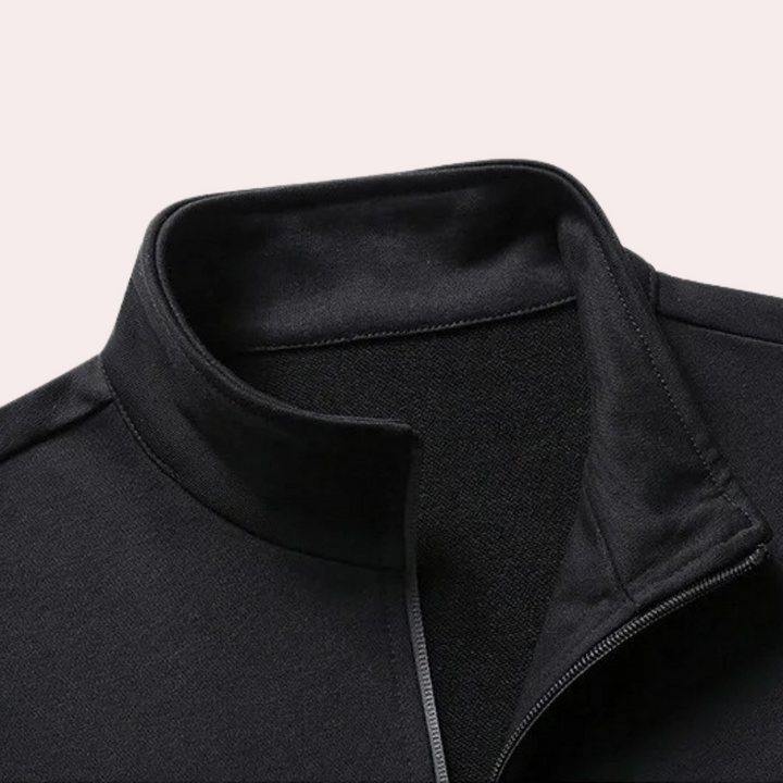 Black men's comfortable jogger set. Versatile activewear tracksuit for sport, casual wear, and a modern athleisure look.