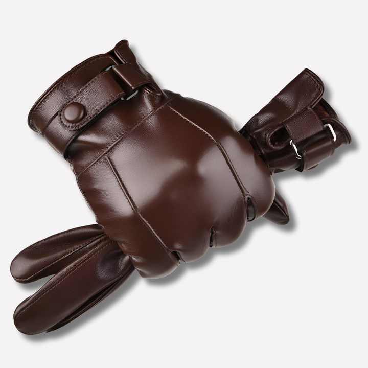 Stylish men's leather winter gloves with premium insulation for warmth and comfort. Ideal for cold weather and driving.