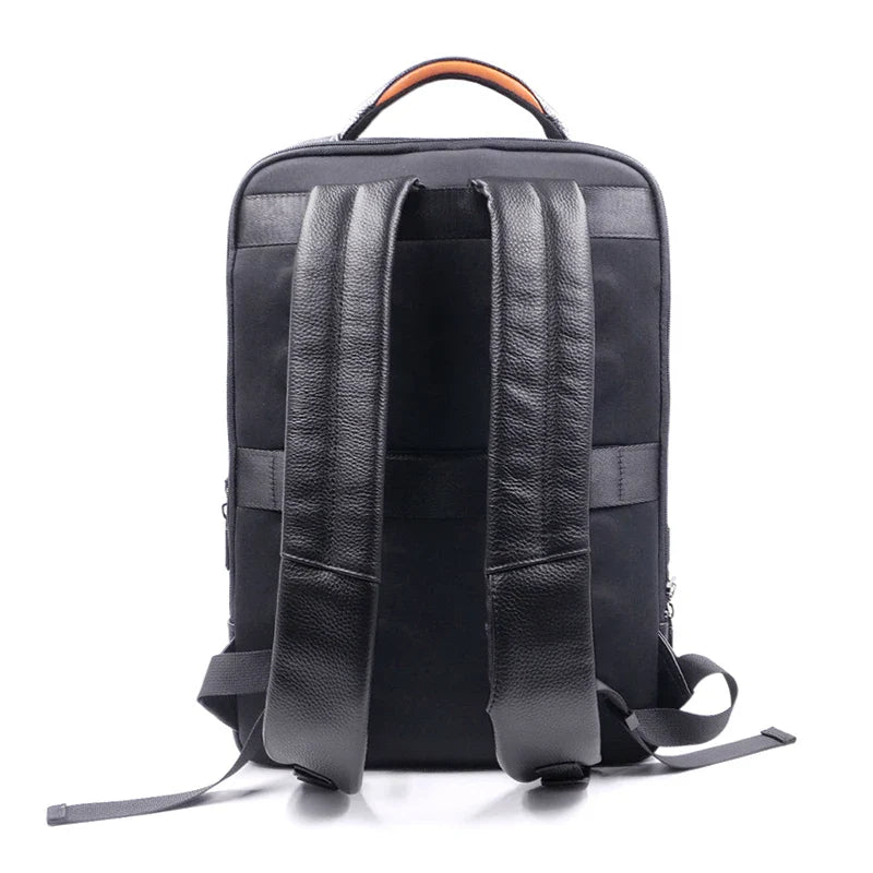 Men's versatile premium leather anti-theft bag, usable as a backpack or crossbody, with fingerprint lock.