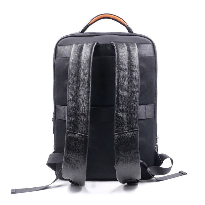 Men's versatile premium leather anti-theft bag, usable as a backpack or crossbody, with fingerprint lock.