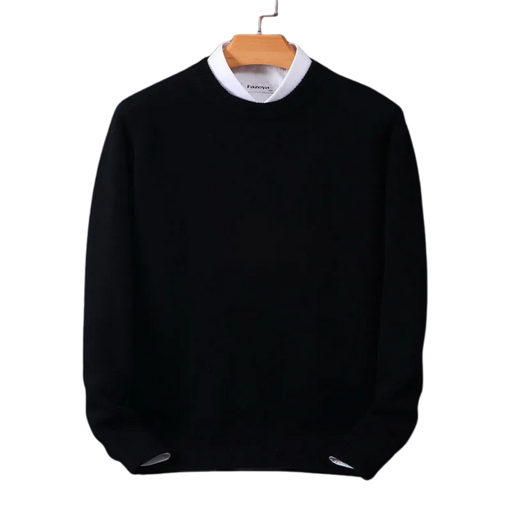 Versatile men's round neck long sleeve sweater, perfect for casual wear & everyday fashion.