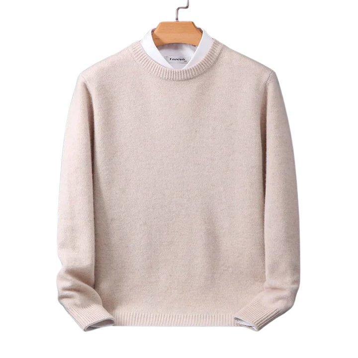 Soft men's premium round neck sweater, ideal for everyday comfort and a classic, casual look.