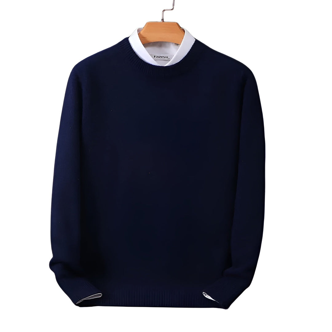 Premium men's round neck sweater for superior comfort. A classic, versatile top for everyday fashion.