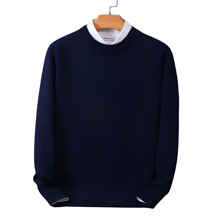 Premium men's round neck sweater for superior comfort. A classic, versatile top for everyday fashion.