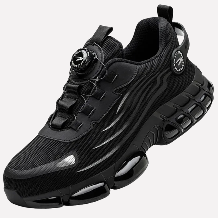 Men's protective steel toe work safety shoes, slip-resistant, durable for construction & industrial job sites.