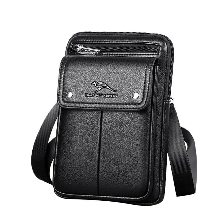 Men's PU leather crossbody bag for daily essentials and organization.