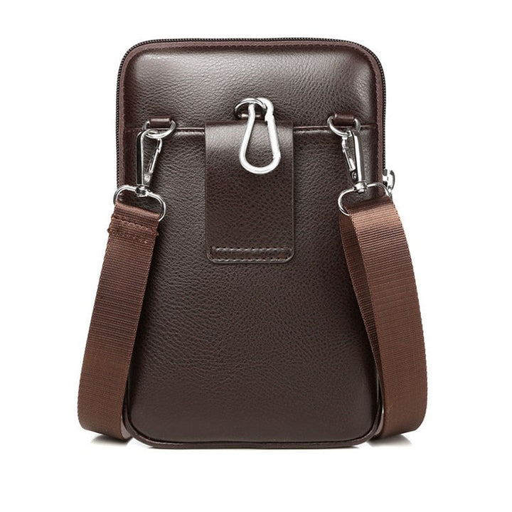 Fashion-forward men's compact PU leather crossbody bag, a practical daily accessory.