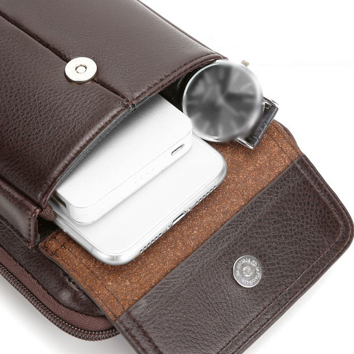 Organize essentials with this durable men's PU leather crossbody bag, great for daily use.