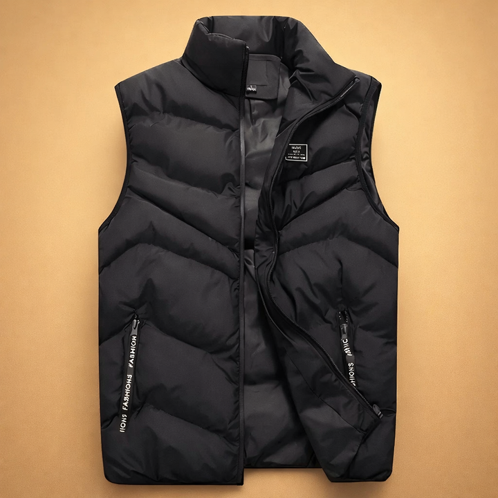 Classic men's quilted puffer vest, a warm & stylish bodywarmer. Essential fall & winter outerwear for men.