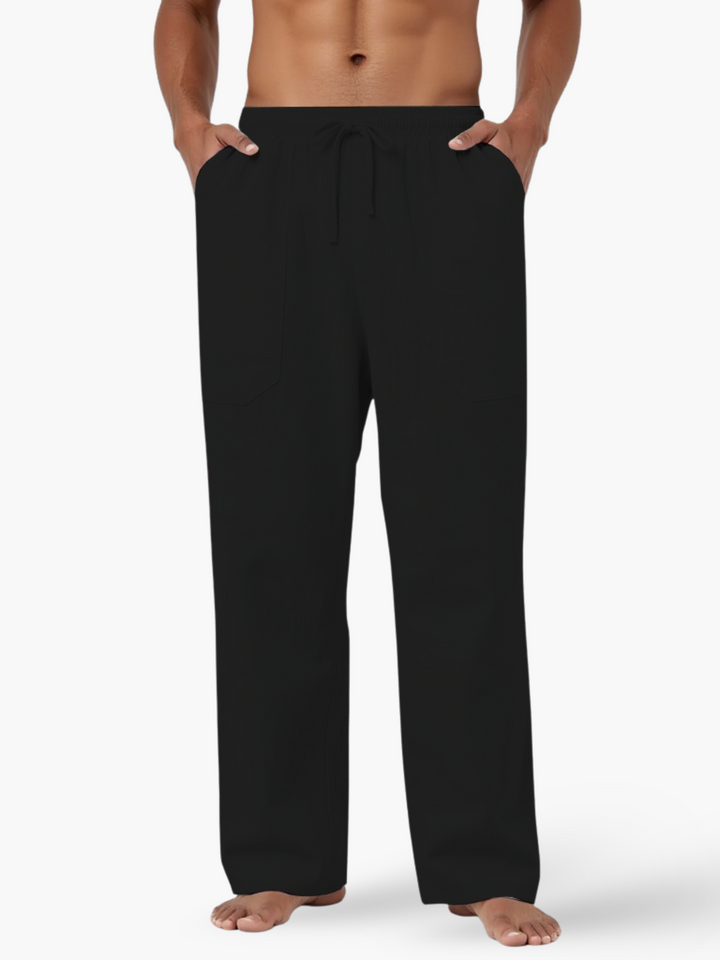 Comfortable men's lounge pants with a relaxed fit & drawstring waist, great for home or casual outings.