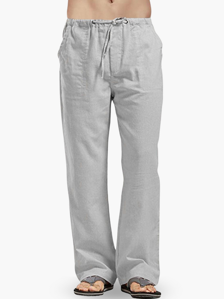 Plus size men's relaxed fit drawstring pants, ideal for comfortable casual, lounge, or travel wear.