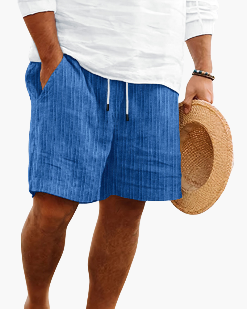 Men's relaxed fit drawstring shorts for casual summer comfort.