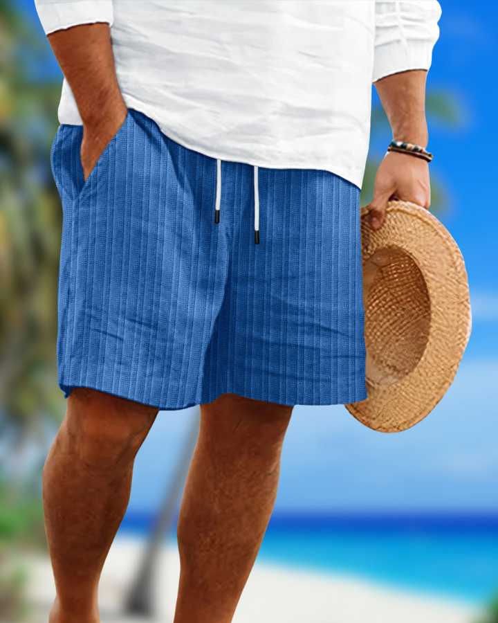Comfortable men's relaxed fit shorts with drawstring, perfect for summer vacation.