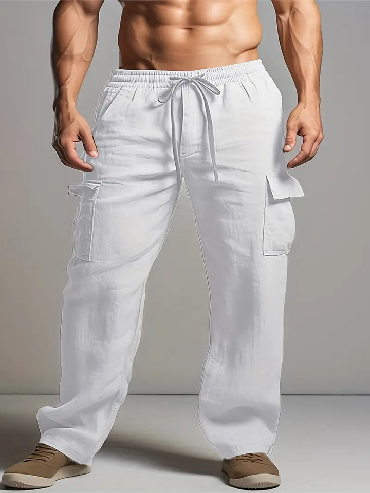 Lightweight men's summer trousers, relaxed fit for ultimate comfort. Perfect casual suit pants for work or event wear.