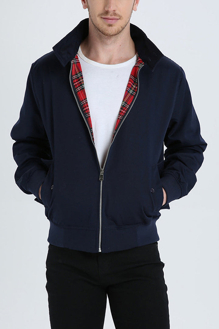 Men's Ryder Classic Harrington Jacket in navy. Versatile, smart casual outerwear for spring & fall.